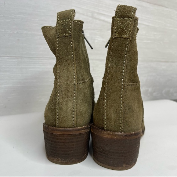 Madewell the Perrie B2070 green/moss suede ankle bootie 6 - Picture 16 of 16